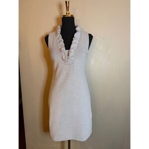 Lilly Pulitzer Women XS Blue White Striped Ruffle V-Neck Shift Dress 001511